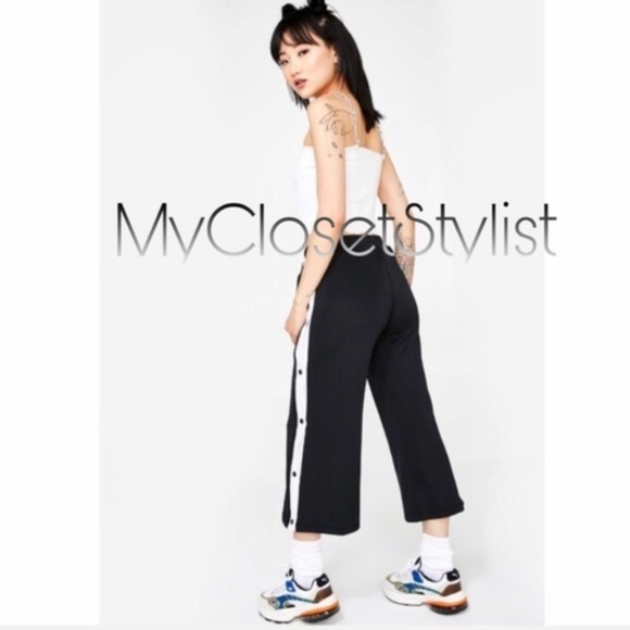 KAPPA Black Athleisure Track Flare Pants! NWT XS/S - Picture 4 of 8